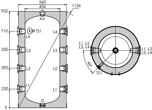 Ballon tampon au sol pour pompe à chaleur 100 litres - Somatherm